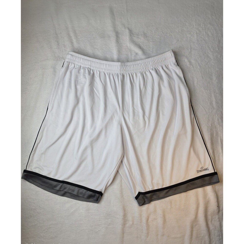 Spalding White Shorts Mens 3x Active-wear Sports Outdoor Athletic Gym